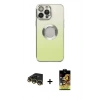 MARSİLYAN™- iPhone 14 Pro Kılıf Kutup Yansıma Özel Seri - Siyah Buffer Cam Ekran Koruyucu + Raze Metal Kamera Lens - GD