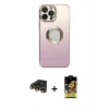 MARSİLYAN™- iPhone 14 Pro Kılıf Kutup Yansıma Özel Seri - Siyah Buffer Cam Ekran Koruyucu + Raze Metal Kamera Lens - GD