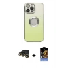 MARSİLYAN™- iPhone 14 Pro Kılıf Kutup Yansıma Özel Seri - Siyah Buffer Hayalet Cam Ekran Koruyucu + Raze Metal Kamera Lens - GD