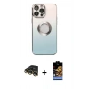 MARSİLYAN™- iPhone 14 Pro Kılıf Kutup Yansıma Özel Seri - Siyah Buffer Hayalet Cam Ekran Koruyucu + Raze Metal Kamera Lens - GD