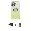 MARSİLYAN™- iPhone 14 Pro Kılıf Kutup Yansıma Özel Seri - Siyah Joko Magic 5D Hayalet Cam + Raze Metal Kamera Lens - GD