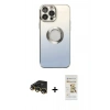 MARSİLYAN™- iPhone 14 Pro Kılıf Kutup Yansıma Özel Seri - Siyah Mat Seramik Nano Ekran Koruyucu + Raze Metal Kamera Lens - GD