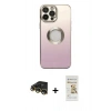 MARSİLYAN™- iPhone 14 Pro Kılıf Kutup Yansıma Özel Seri - Siyah Mat Seramik Nano Ekran Koruyucu + Raze Metal Kamera Lens - GD