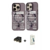 MARSİLYAN™- iPhone 14 Pro Kılıf Nova Doku Koleksiyonu - Şeffaf Pasifik Cam Ekran Koruyucu + Raze Metal Kamera Lens - GD