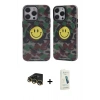 MARSİLYAN™- iPhone 14 Pro Kılıf Nova Doku Koleksiyonu - Şeffaf Pasifik Cam Ekran Koruyucu + Raze Metal Kamera Lens - GD