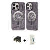 MARSİLYAN™- iPhone 14 Pro Kılıf Nova Doku Koleksiyonu - Şeffaf Pasifik Cam Ekran Koruyucu + Raze Metal Kamera Lens - GD