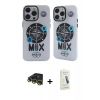 MARSİLYAN™- iPhone 14 Pro Kılıf Nova Doku Koleksiyonu - Şeffaf Pasifik Cam Ekran Koruyucu + Raze Metal Kamera Lens - GD