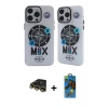 MARSİLYAN™- iPhone 14 Pro Kılıf Nova Doku Koleksiyonu - Siyah 18D Cam Ekran Koruyucu + Raze Metal Kamera Lens - GD
