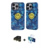 MARSİLYAN™- iPhone 14 Pro Kılıf Nova Doku Koleksiyonu - Siyah 3D Antistatik Cam Ekran Koruyucu + Raze Metal Kamera Lens - GD