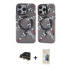 MARSİLYAN™- iPhone 14 Pro Kılıf Nova Doku Koleksiyonu - Siyah 6D Mat Seramik Hayalet Nano Ekran Koruyucu + Raze Metal Kamera Lens - GD