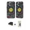 MARSİLYAN™- iPhone 14 Pro Kılıf Nova Doku Koleksiyonu - Siyah 6D Mat Seramik Hayalet Nano Ekran Koruyucu + Raze Metal Kamera Lens - GD