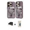 MARSİLYAN™- iPhone 14 Pro Kılıf Nova Doku Koleksiyonu - Siyah 6D Mat Seramik Hayalet Nano Ekran Koruyucu + Raze Metal Kamera Lens - GD