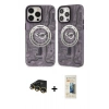 MARSİLYAN™- iPhone 14 Pro Kılıf Nova Doku Koleksiyonu - Siyah 6D Mat Seramik Hayalet Nano Ekran Koruyucu + Raze Metal Kamera Lens - GD