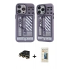MARSİLYAN™- iPhone 14 Pro Kılıf Nova Doku Koleksiyonu - Siyah 6D Mat Seramik Hayalet Nano Ekran Koruyucu + Raze Metal Kamera Lens - GD