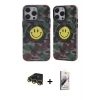 MARSİLYAN™- iPhone 14 Pro Kılıf Nova Doku Koleksiyonu - Siyah Bilvis 3D Mat Cam Ekran Koruyucu + Raze Metal Kamera Lens - GD