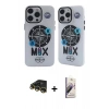 MARSİLYAN™- iPhone 14 Pro Kılıf Nova Doku Koleksiyonu - Siyah Bilvis 3D Mat Cam Ekran Koruyucu + Raze Metal Kamera Lens - GD