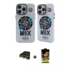 MARSİLYAN™- iPhone 14 Pro Kılıf Nova Doku Koleksiyonu - Siyah Buffer Cam Ekran Koruyucu + Gold Raze Metal Kamera Lens