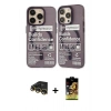 MARSİLYAN™- iPhone 14 Pro Kılıf Nova Doku Koleksiyonu - Siyah Buffer Cam Ekran Koruyucu + Raze Metal Kamera Lens - GD