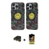 MARSİLYAN™- iPhone 14 Pro Kılıf Nova Doku Koleksiyonu - Siyah Buffer Cam Ekran Koruyucu + Raze Metal Kamera Lens - GD