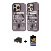MARSİLYAN™- iPhone 14 Pro Kılıf Nova Doku Koleksiyonu - Siyah Buffer Hayalet Cam Ekran Koruyucu + Raze Metal Kamera Lens - GD