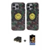 MARSİLYAN™- iPhone 14 Pro Kılıf Nova Doku Koleksiyonu - Siyah Buffer Hayalet Cam Ekran Koruyucu + Raze Metal Kamera Lens - GD