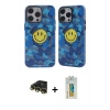 MARSİLYAN™- iPhone 14 Pro Kılıf Nova Doku Koleksiyonu - Siyah Polymer Nano Ekran Koruyucu + Gold Raze Metal Kamera Lens