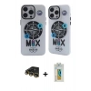 MARSİLYAN™- iPhone 14 Pro Kılıf Nova Doku Koleksiyonu - Siyah Polymer Nano Ekran Koruyucu + Gold Raze Metal Kamera Lens