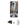 MARSİLYAN™- iPhone 14 Pro Kılıf Nova Doku Prime - Şeffaf Pasifik Cam Ekran Koruyucu + Raze Metal Kamera Lens - GD