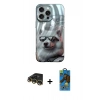 MARSİLYAN™- iPhone 14 Pro Kılıf Nova Doku Prime - Siyah 18D Cam Ekran Koruyucu + Raze Metal Kamera Lens - GD