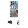 MARSİLYAN™- iPhone 14 Pro Kılıf Nova Doku Prime - Siyah Bilvis 3D Mat Cam Ekran Koruyucu + Raze Metal Kamera Lens - GD