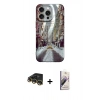 MARSİLYAN™- iPhone 14 Pro Kılıf Nova Doku Prime - Siyah Bilvis 3D Mat Cam Ekran Koruyucu + Raze Metal Kamera Lens - GD