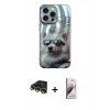 MARSİLYAN™- iPhone 14 Pro Kılıf Nova Doku Prime - Siyah Bilvis 3D Mat Cam Ekran Koruyucu + Raze Metal Kamera Lens - GD