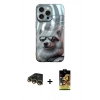 MARSİLYAN™- iPhone 14 Pro Kılıf Nova Doku Prime - Siyah Buffer Cam Ekran Koruyucu + Raze Metal Kamera Lens - GD