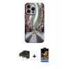 MARSİLYAN™- iPhone 14 Pro Kılıf Nova Doku Prime - Siyah Buffer Hayalet Cam Ekran Koruyucu + Raze Metal Kamera Lens - GD
