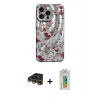 MARSİLYAN™- iPhone 14 Pro Kılıf Nova Doku Prime - Siyah Polymer Nano Ekran Koruyucu + Raze Metal Kamera Lens - GD