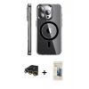 MARSİLYAN™- iPhone 14 Pro Kılıf Nova Doku - Siyah 6D Mat Seramik Hayalet Nano Ekran Koruyucu + Raze Metal Kamera Lens - GD
