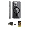 MARSİLYAN™- iPhone 14 Pro Kılıf Nova Doku - Siyah Buffer Cam Ekran Koruyucu + Raze Metal Kamera Lens - GD