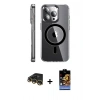 MARSİLYAN™- iPhone 14 Pro Kılıf Nova Doku - Siyah Buffer Hayalet Cam Ekran Koruyucu + Raze Metal Kamera Lens - GD