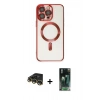 MARSİLYAN™- iPhone 14 Pro Kılıf Nova Işık Özel Seri - Siyah 360 Mat Full Body Arka Koruyucu + Raze Metal Kamera Lens - GD