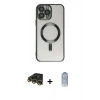 MARSİLYAN™- iPhone 14 Pro Kılıf Nova Işık Özel Seri - Siyah Joko Magic 5D Cam + Raze Metal Kamera Lens - GD