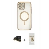 MARSİLYAN™- iPhone 14 Pro Kılıf Nova Işık Özel Seri - Siyah Mat Seramik Nano Ekran Koruyucu + Raze Metal Kamera Lens - GD