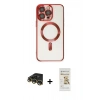 MARSİLYAN™- iPhone 14 Pro Kılıf Nova Işık Özel Seri - Siyah Mat Seramik Nano Ekran Koruyucu + Raze Metal Kamera Lens - GD