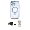 MARSİLYAN™- iPhone 14 Pro Kılıf Nova Işık Özel Seri - Siyah Mat Seramik Nano Ekran Koruyucu + Raze Metal Kamera Lens - GD