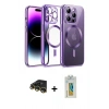 MARSİLYAN™- iPhone 14 Pro Kılıf Nova Işık Özel Seri - Siyah Polymer Nano Ekran Koruyucu + Raze Metal Kamera Lens - GD