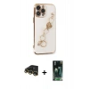 MARSİLYAN™- iPhone 14 Pro Kılıf Nova Işık Prime - Siyah 360 Mat Full Body Arka Koruyucu + Raze Metal Kamera Lens - GD