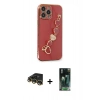 MARSİLYAN™- iPhone 14 Pro Kılıf Nova Işık Prime - Siyah 360 Mat Full Body Arka Koruyucu + Raze Metal Kamera Lens - GD