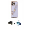 MARSİLYAN™- iPhone 14 Pro Kılıf Nova Işık Prime - Siyah 3D Antistatik Cam Ekran Koruyucu + Raze Metal Kamera Lens - GD