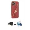 MARSİLYAN™- iPhone 14 Pro Kılıf Nova Işık Prime - Siyah 3D Antistatik Cam Ekran Koruyucu + Raze Metal Kamera Lens - GD