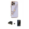MARSİLYAN™- iPhone 14 Pro Kılıf Nova Işık Prime - Siyah 3D Antistatik Hayalet Cam Ekran Koruyucu + Raze Metal Kamera Lens - GD