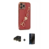 MARSİLYAN™- iPhone 14 Pro Kılıf Nova Işık Prime - Siyah 3D Antistatik Hayalet Cam Ekran Koruyucu + Raze Metal Kamera Lens - GD
